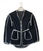Mame Kurogouchiマメクロゴウチ）の古着「Double Face Floral Detail Knitted Jacket」｜グレー