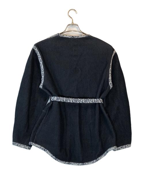 Mame Kurogouchi（マメクロゴウチ）mame kurogouchi (マメクロゴウチ) Double Face Floral Detail Knitted Jacket グレー サイズ:2の古着・服飾アイテム