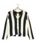 stussy（ステューシー）の古着「Stripe Brushed Cardigan Purple」｜ネイビー×アイボリー