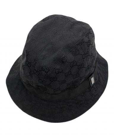中古・古着通販】GUCCI (グッチ) GG柄バケットハット ブラック サイズ