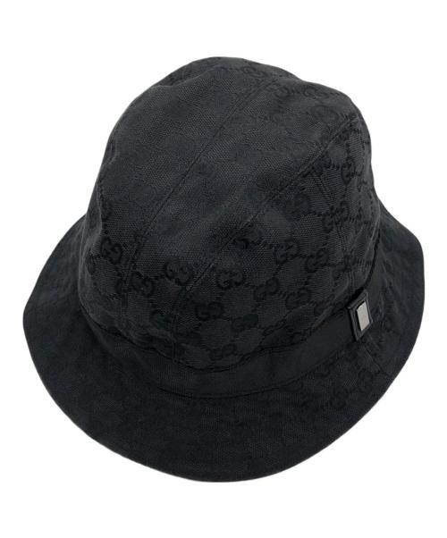 GUCCI（グッチ）GUCCI (グッチ) GG柄バケットハット ブラック サイズ:Lの古着・服飾アイテム