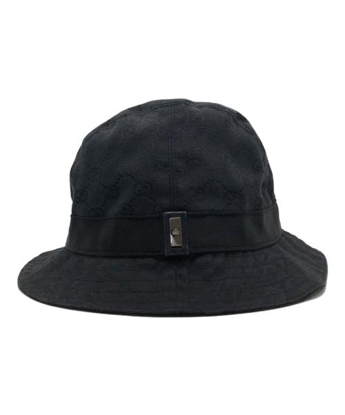 GUCCI（グッチ）GUCCI (グッチ) GG柄バケットハット ブラック サイズ:Lの古着・服飾アイテム