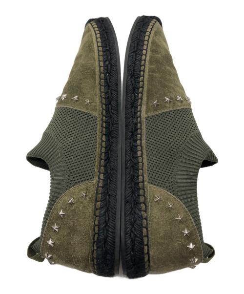 JIMMY CHOO（ジミーチュウ）JIMMY CHOO (ジミーチュウ) スタッズスウェードエスパドリーユ カーキ サイズ:43の古着・服飾アイテム