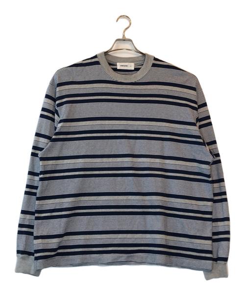everyone（エブリワン）everyone (エブリワン) border long sleeve tee shirt グレー×ネイビー サイズ:XLの古着・服飾アイテム