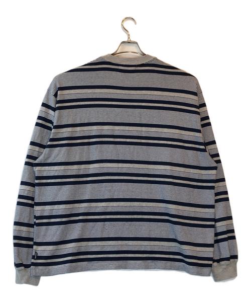 everyone（エブリワン）everyone (エブリワン) border long sleeve tee shirt グレー×ネイビー サイズ:XLの古着・服飾アイテム