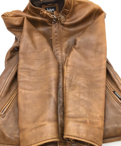 Schott（ショット）Schott (ショット) クラシックレーサージャケット ブラウン サイズ:Sの古着・服飾アイテム