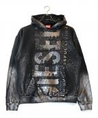 DIESEL by Glenn Martensディーゼル バイ グレン マーティンス）の古着「Metallic hoodie with logo」｜グレー