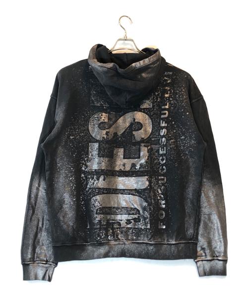 DIESEL by Glenn Martens（ディーゼル バイ グレン マーティンス）DIESEL by Glenn Martens (ディーゼル バイ グレン マーティンス) Metallic hoodie with logo グレー サイズ:Mの古着・服飾アイテム