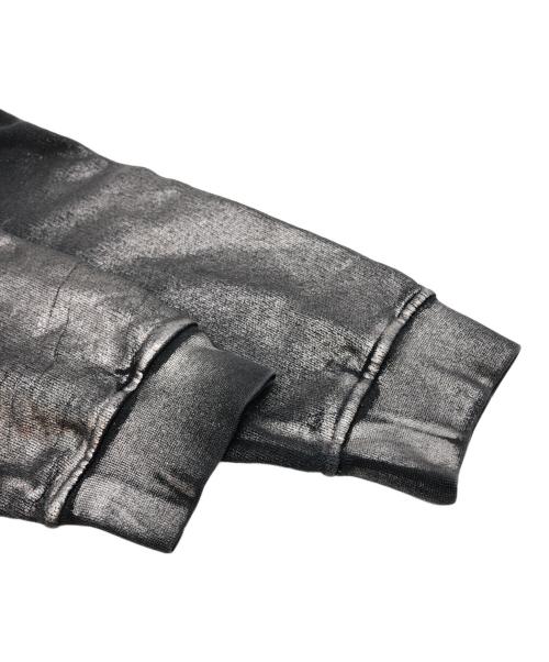 DIESEL by Glenn Martens（ディーゼル バイ グレン マーティンス）DIESEL by Glenn Martens (ディーゼル バイ グレン マーティンス) Metallic hoodie with logo グレー サイズ:Mの古着・服飾アイテム