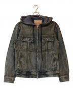 DIESELディーゼル）の古着「フーディーデニムジャケット」｜ブラウン