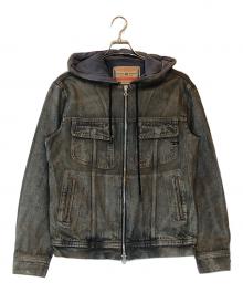 DIESEL（ディーゼル）の古着「フーディーデニムジャケット」｜ブラウン