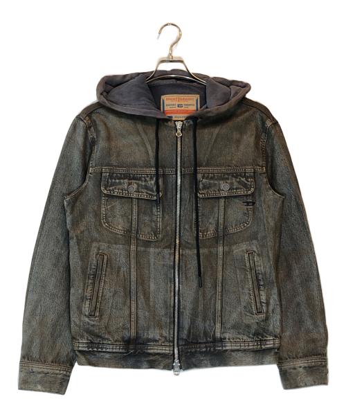 DIESEL（ディーゼル）DIESEL (ディーゼル) フーディーデニムジャケット ブラウン サイズ:Sの古着・服飾アイテム