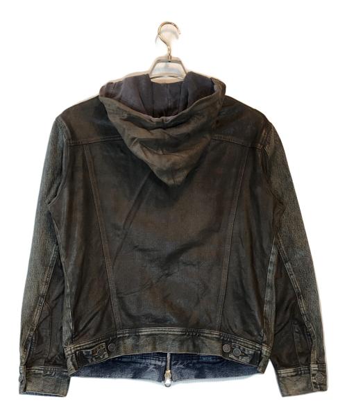 DIESEL（ディーゼル）DIESEL (ディーゼル) フーディーデニムジャケット ブラウン サイズ:Sの古着・服飾アイテム