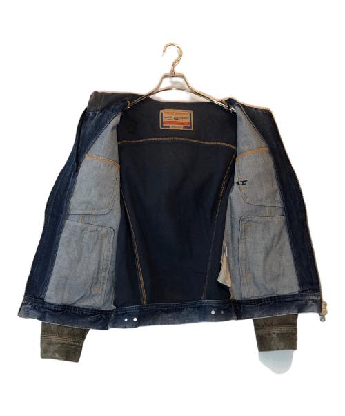 DIESEL（ディーゼル）DIESEL (ディーゼル) フーディーデニムジャケット ブラウン サイズ:Sの古着・服飾アイテム