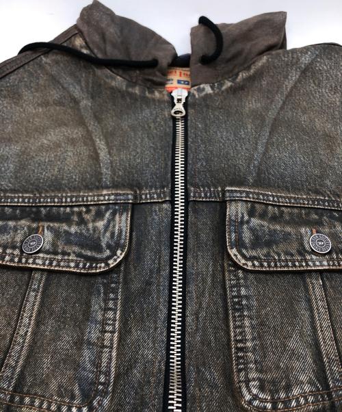 DIESEL（ディーゼル）DIESEL (ディーゼル) フーディーデニムジャケット ブラウン サイズ:Sの古着・服飾アイテム