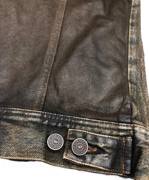 DIESEL（ディーゼル）DIESEL (ディーゼル) フーディーデニムジャケット ブラウン サイズ:Sの古着・服飾アイテム