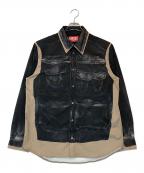 DIESELディーゼル）の古着「フェードプリントワークシャツ」｜ブラック