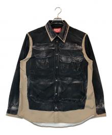 DIESEL（ディーゼル）の古着「フェードプリントワークシャツ」｜ブラック