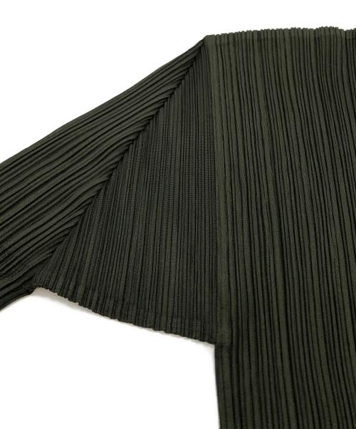 PLEATS PLEASE（プリーツプリーズ）PLEATS PLEASE (プリーツプリーズ) プリーツジップジャケット カーキ サイズ:３の古着・服飾アイテム