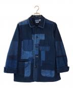 BLUE BLUEブルーブルー）の古着「ホンアイ刺し子ネンリンパッチワークカバーオールジャケット」｜ネイビー