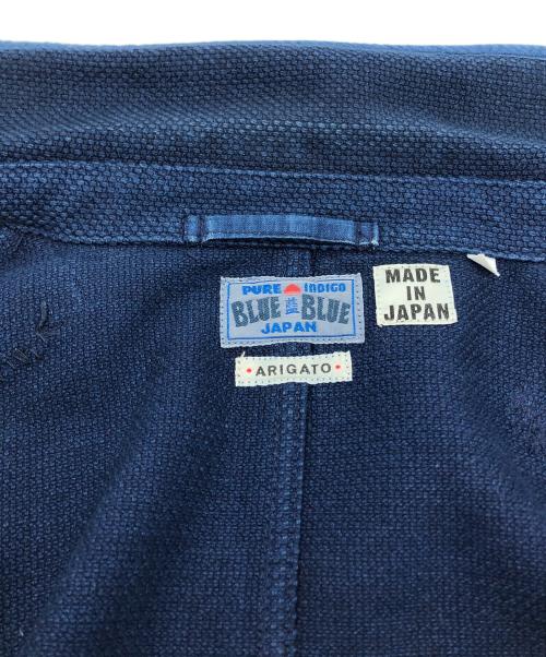 BLUE BLUE（ブルーブルー）BLUE BLUE (ブルーブルー) ホンアイ刺し子ネンリンパッチワークカバーオールジャケット ネイビー サイズ:３の古着・服飾アイテム