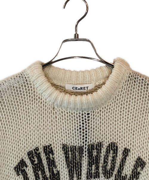 CEaRET（シーレット）CEaRET (シーレット) Logo Cord-yarn Crew Neck Knit ホワイト サイズ:2 未使用品の古着・服飾アイテム