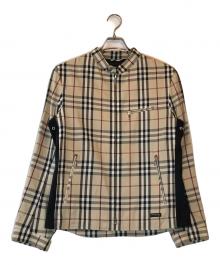 BURBERRY BLACK LABEL（バーバリーブラックレーベル）の古着「ノバチェック ライダースジャケット」｜ベージュ