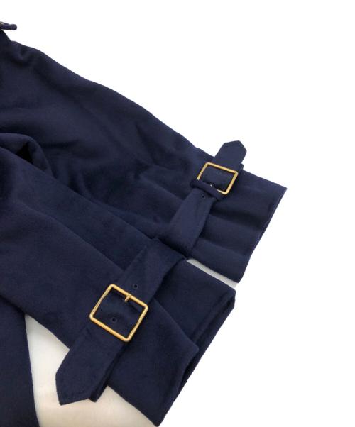 ELISABETTA FRANCHI（エリザベッタフランキ）ELISABETTA FRANCHI (エリザベッタフランキ) Pure Wool Double-Breasted Belted Coat ネイビー サイズ:48の古着・服飾アイテム