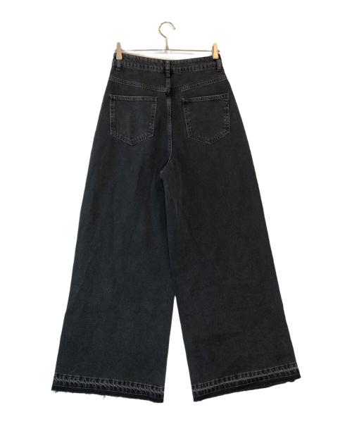 Gaëlle Paris NOIR（ガエル パリ ノワール）Gaëlle Paris NOIR (ガエル パリ ノワール) ワイドデニムパンツ ブラック サイズ:26の古着・服飾アイテム