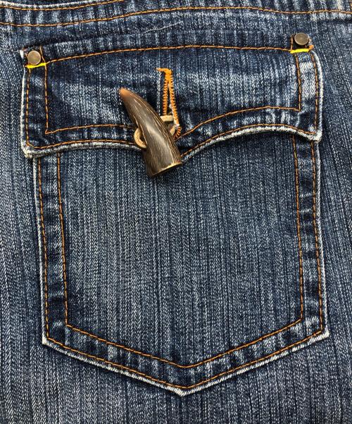 DSQUARED2（ディースクエアード）DSQUARED2 (ディースクエアード) Dsquared² DC DC Leather Pocket & Frog Buttons Jeans インディゴ サイズ:50の古着・服飾アイテム
