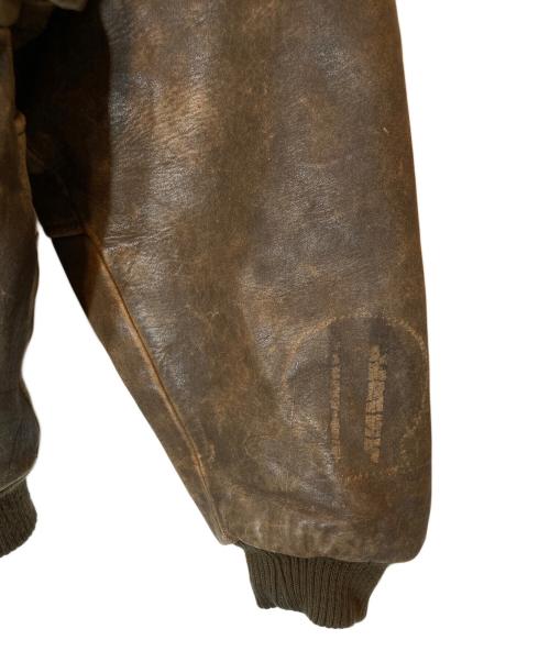 USED（USED）USED (USED) パッチ付きフライトジャケット ブラウン サイズ:下記参照の古着・服飾アイテム