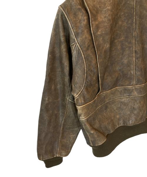 USED（USED）USED (USED) パッチ付きフライトジャケット ブラウン サイズ:下記参照の古着・服飾アイテム