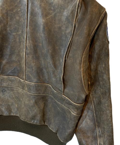 USED（USED）USED (USED) パッチ付きフライトジャケット ブラウン サイズ:下記参照の古着・服飾アイテム