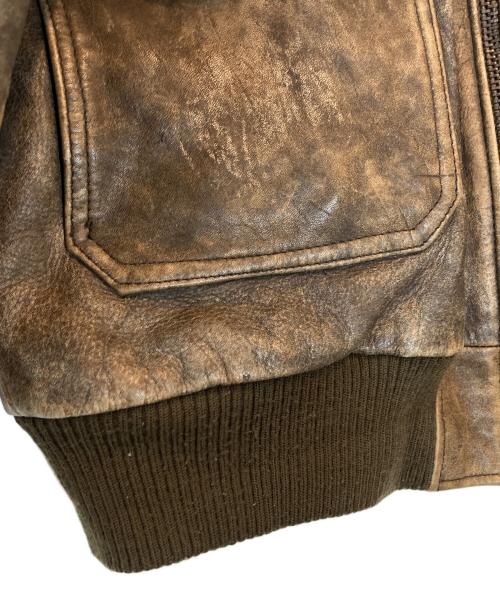 USED（USED）USED (USED) パッチ付きフライトジャケット ブラウン サイズ:下記参照の古着・服飾アイテム