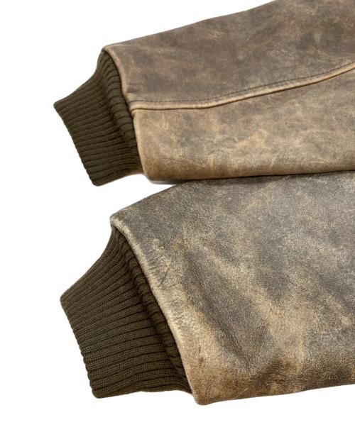 USED（USED）USED (USED) パッチ付きフライトジャケット ブラウン サイズ:下記参照の古着・服飾アイテム