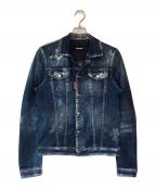 DSQUARED2ディースクエアード）の古着「paint denim jacket」｜インディゴ
