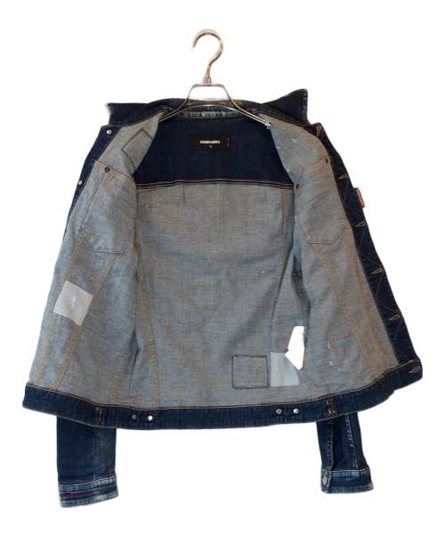 DSQUARED2（ディースクエアード）DSQUARED2 (ディースクエアード) paint denim jacket インディゴ サイズ:46の古着・服飾アイテム