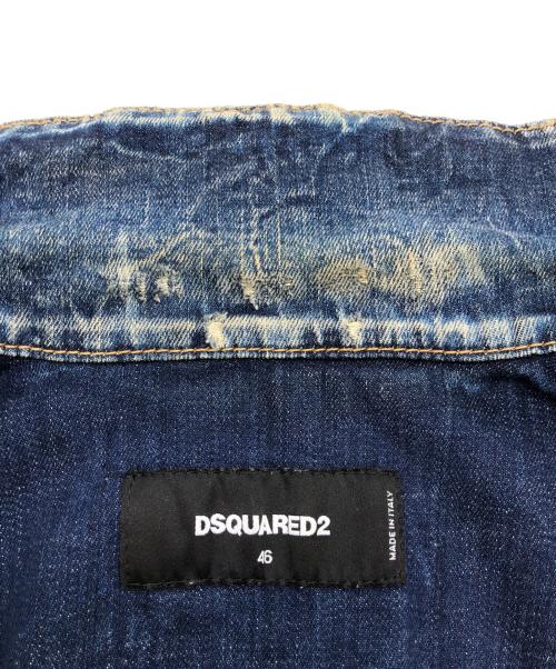 DSQUARED2（ディースクエアード）DSQUARED2 (ディースクエアード) paint denim jacket インディゴ サイズ:46の古着・服飾アイテム