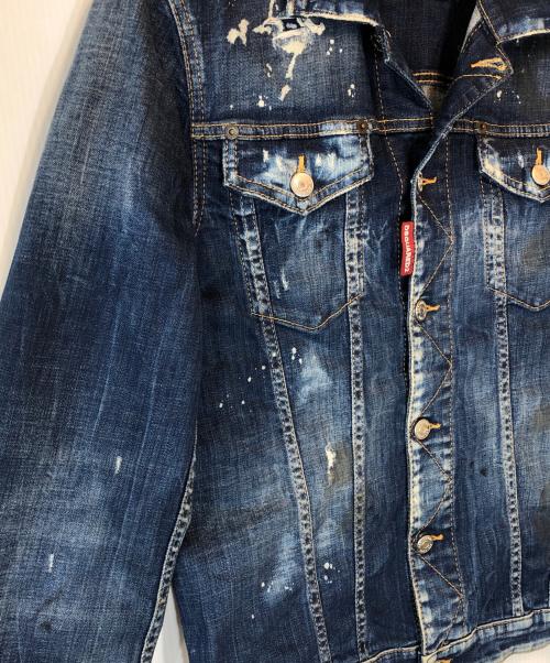 DSQUARED2（ディースクエアード）DSQUARED2 (ディースクエアード) paint denim jacket インディゴ サイズ:46の古着・服飾アイテム