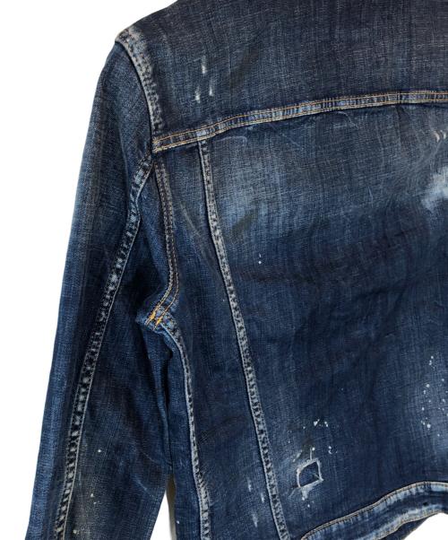 DSQUARED2（ディースクエアード）DSQUARED2 (ディースクエアード) paint denim jacket インディゴ サイズ:46の古着・服飾アイテム