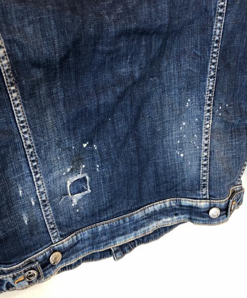 DSQUARED2（ディースクエアード）DSQUARED2 (ディースクエアード) paint denim jacket インディゴ サイズ:46の古着・服飾アイテム