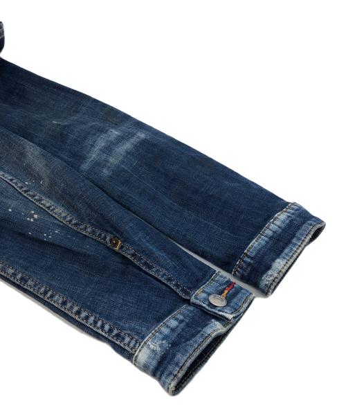 DSQUARED2（ディースクエアード）DSQUARED2 (ディースクエアード) paint denim jacket インディゴ サイズ:46の古着・服飾アイテム