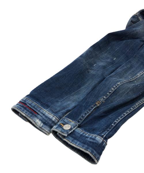 DSQUARED2（ディースクエアード）DSQUARED2 (ディースクエアード) paint denim jacket インディゴ サイズ:46の古着・服飾アイテム