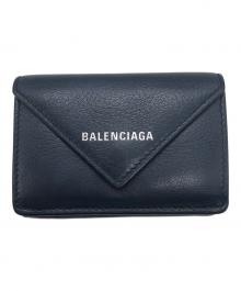 BALENCIAGA（バレンシアガ）の古着「ペーパー ミニ ウォレット（PAPIER MINI WALLET）」｜ネイビー