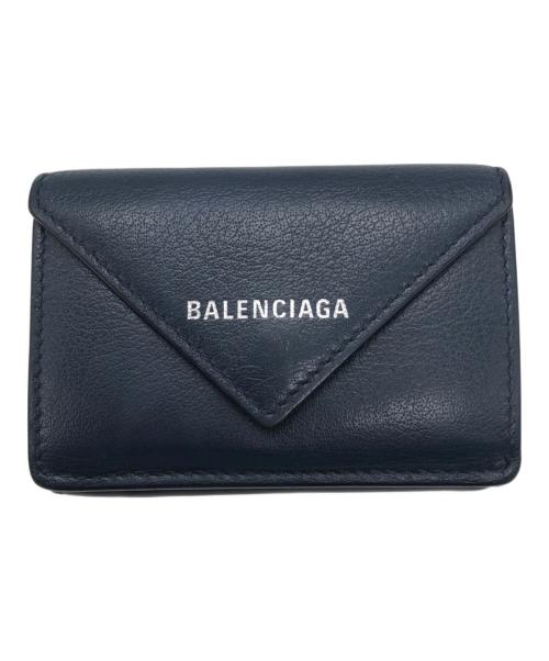 BALENCIAGA（バレンシアガ）BALENCIAGA (バレンシアガ) ペーパー ミニ ウォレット（PAPIER MINI WALLET） ネイビー サイズ:下記参照の古着・服飾アイテム
