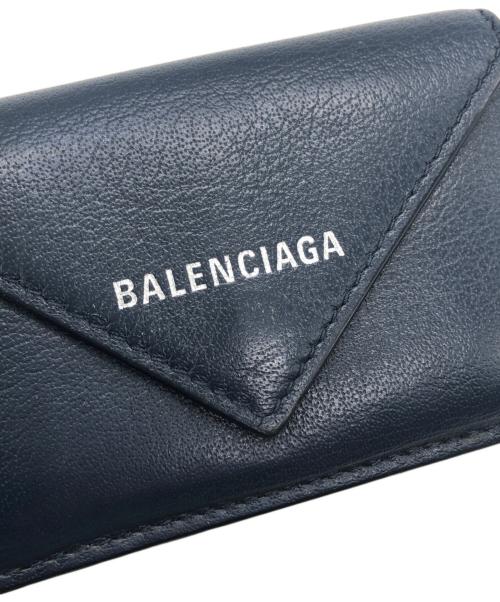 BALENCIAGA（バレンシアガ）BALENCIAGA (バレンシアガ) ペーパー ミニ ウォレット（PAPIER MINI WALLET） ネイビー サイズ:下記参照の古着・服飾アイテム