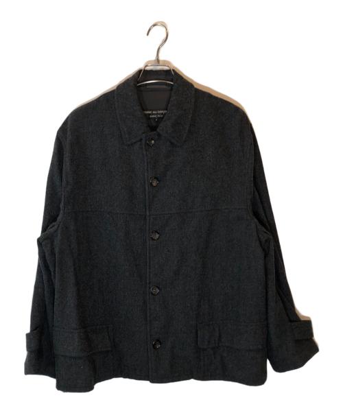 COMME des GARCONS HOMME PLUS（コムデギャルソンオムプリュス）COMME des GARCONS HOMME PLUS (コムデギャルソンオムプリュス) 裁ち切り カー コート グレー サイズ:Mの古着・服飾アイテム