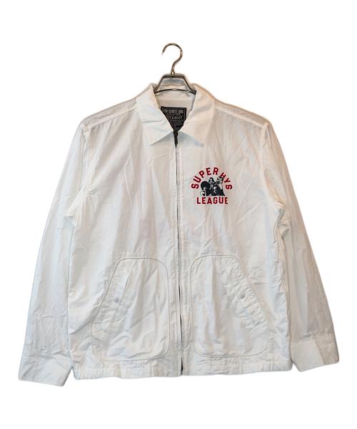 Hysteric Glamour（ヒステリックグラマー）Hysteric Glamour (ヒステリックグラマー) SUPER HYS LEAGUE ジップアップブルゾン ホワイト サイズ:X-Largeの古着・服飾アイテム