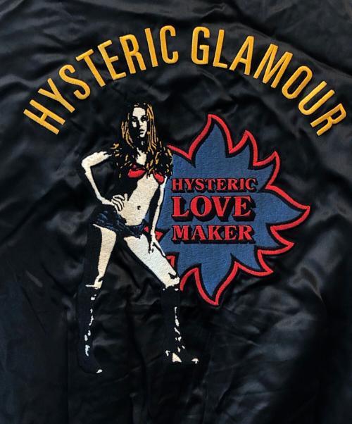 Hysteric Glamour（ヒステリックグラマー）Hysteric Glamour (ヒステリックグラマー) LOVE MAKER刺繍 スカジャン ブラック サイズ:X-Largeの古着・服飾アイテム