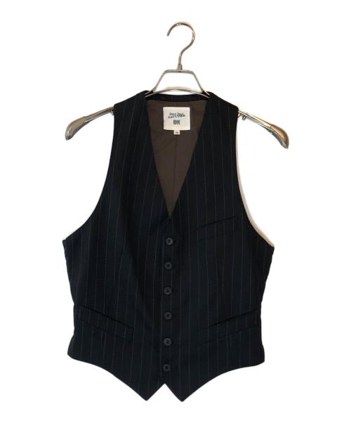 Jean Paul Gaultier homme（ジャンポールゴルチェオム）Jean Paul GAULTIER HOMME (ジャンポールゴルチェオム) ストライプジレ ブラック サイズ:48の古着・服飾アイテム